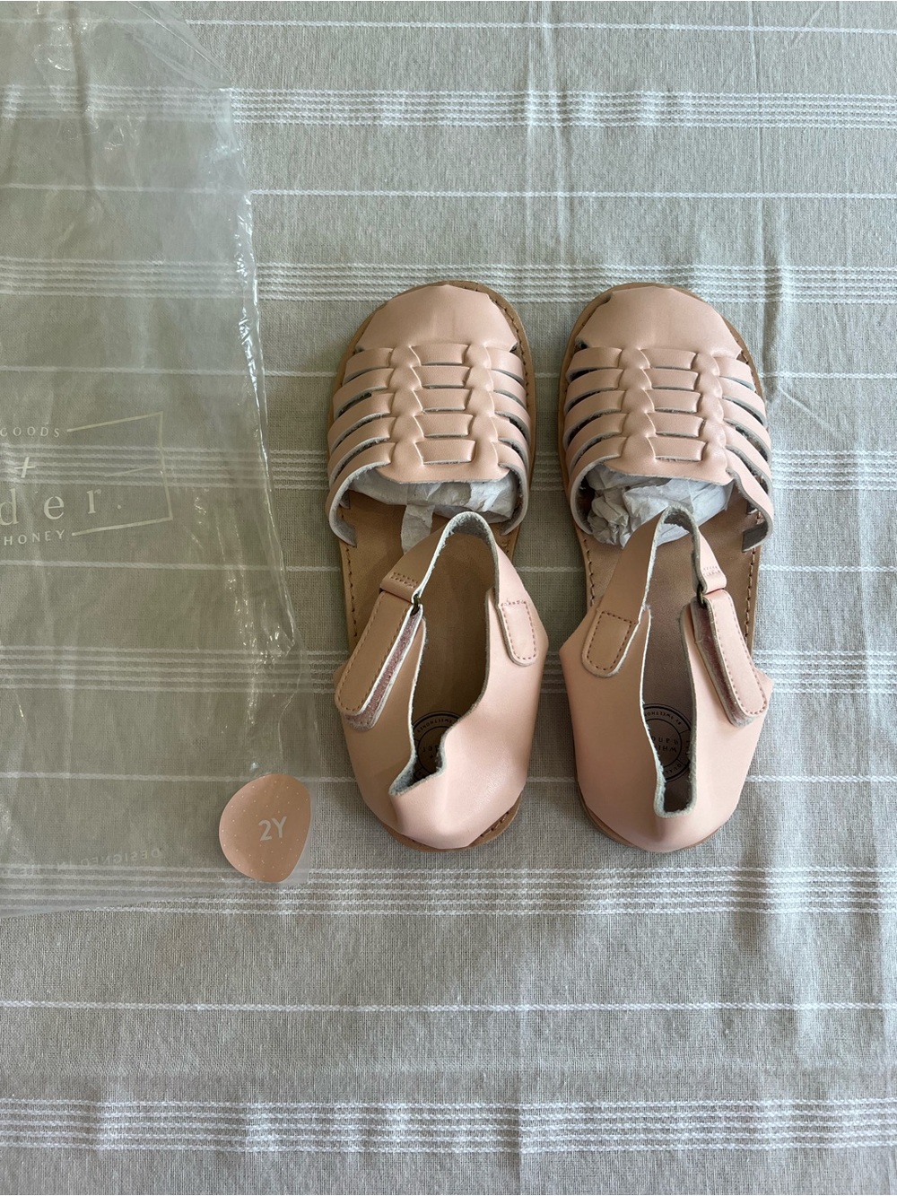 Girls Sweet Honey Whim + Wander Pink Leather Huarache Sandals
